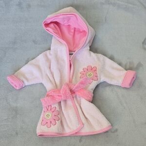 Little Me Pink Flower Baby Bathrobe